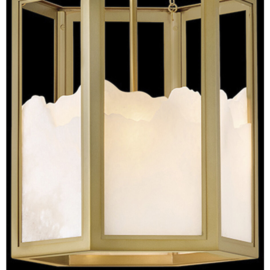 Veleta 3 Light 15 inch Lacquered Brass Pendant Ceiling Light