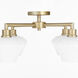 Cassini 4 Light 26 inch Aged Brass Semi-Flush Mount Ceiling Light