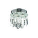 Galaxy 3 Light 13 inch Silver and Clear Mirror Flush Mount Ceiling Light in Royal Cut