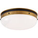 Thomas O'Brien Hicks LED 17 inch Bronze and Hand-Rubbed Antique Brass Flush Mount Ceiling Light, Medium