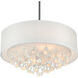 Dash 4 Light 18 inch Chrome Drum Shade Chandelier Ceiling Light in Off White