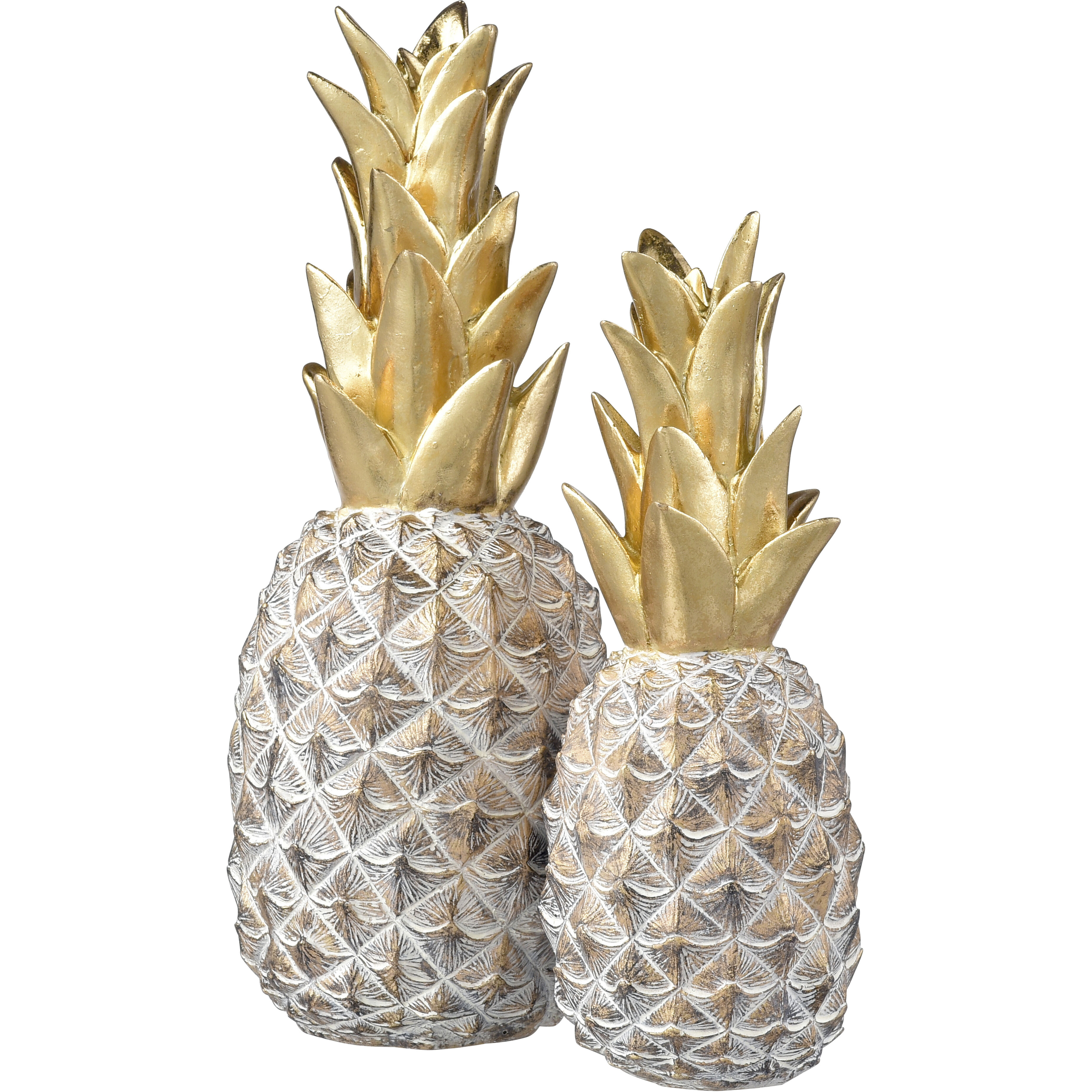 Big Island Gold with Whitewash Pineapple, Set of 2