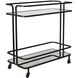 Erivo Bronze and Clear Glass Bar Cart