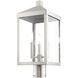 Nyack 3 Light 20 inch Brushed Nickel Outdoor Post Top Lantern