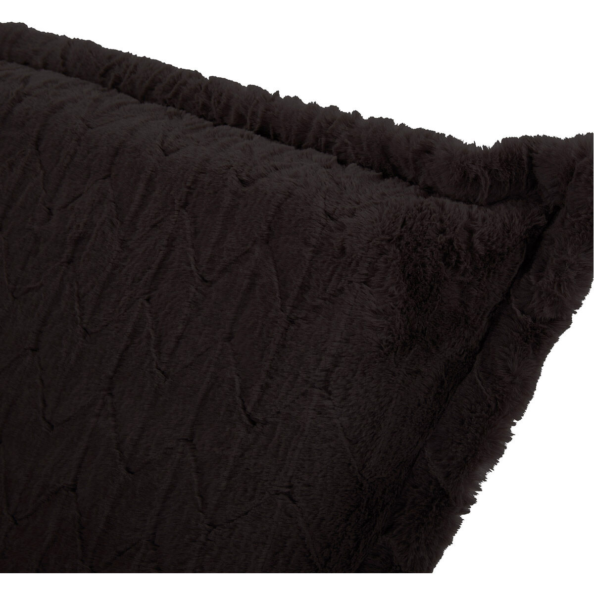 Puff Angora Ebony Scroll Rocker with Cover