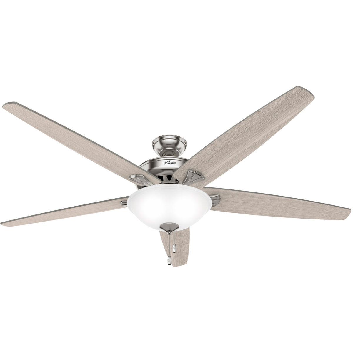Stockbridge 70 inch Brushed Nickel with Light Gray Oak Blades Ceiling Fan