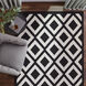 Optika 36 X 24 inch Black/White Rug in 2 x 3