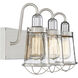 Lansing 3 Light 24 inch Satin Nickel with Polished Nickel Accents Bathroom Vanity Light Wall Light