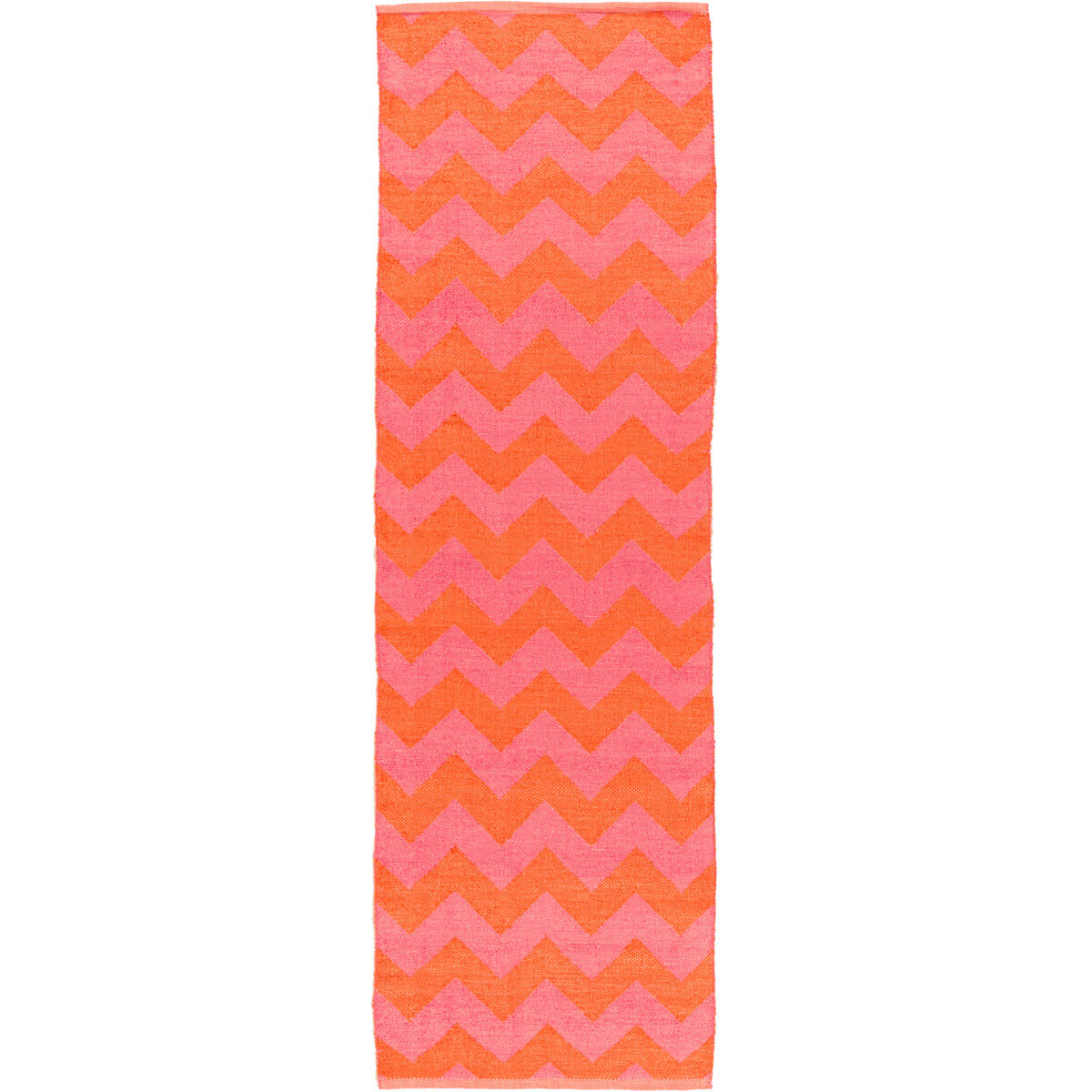 Picnic 96 X 30 inch Bright Orange, Bright Pink Rug