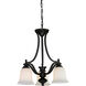 Lagoon 3 Light 20 inch Matte Black Chandelier Ceiling Light