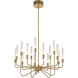 Valdi LED 32.5 inch Satin Brass Chandelier Ceiling Light