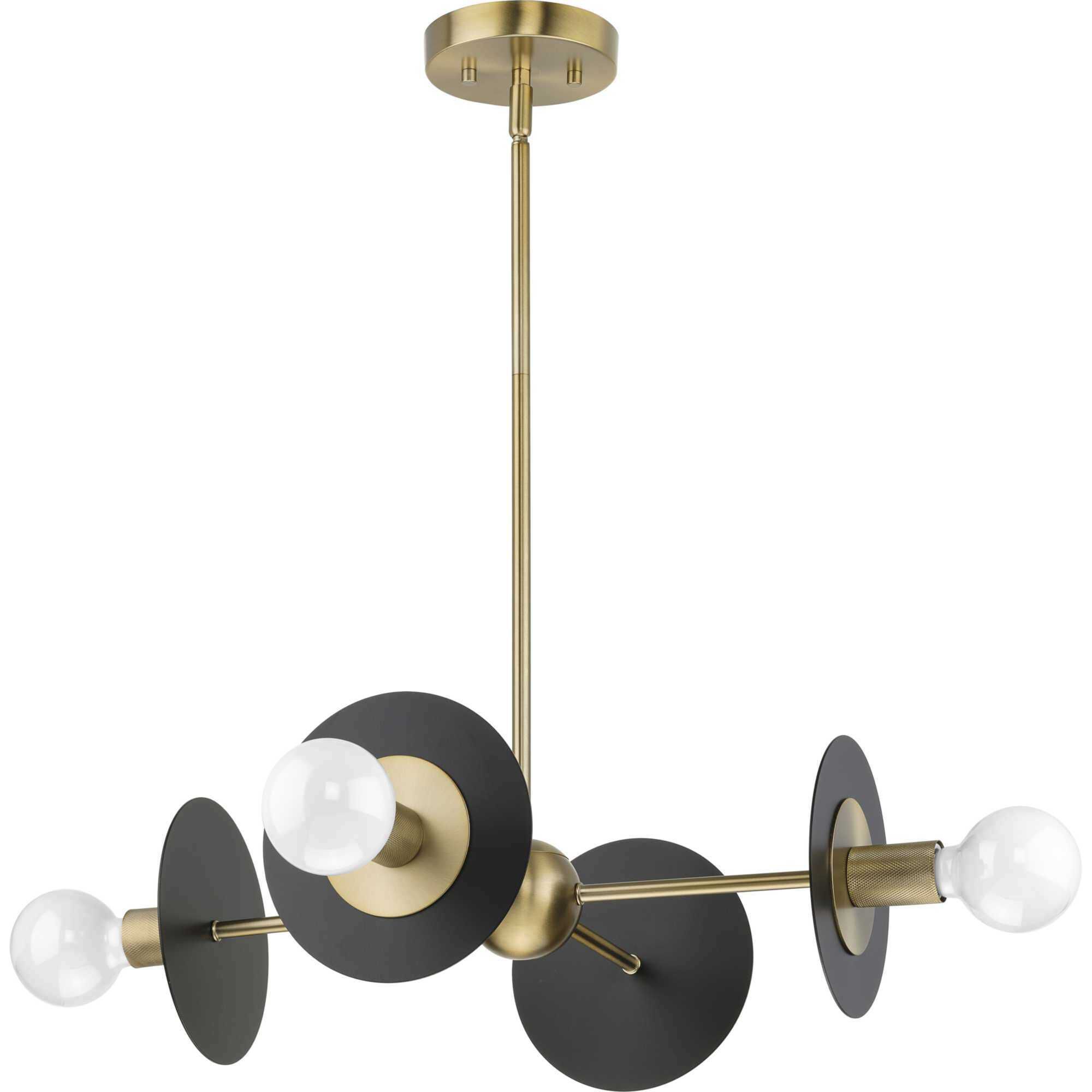 Trimble 4 Light 22.37 inch Brushed Bronze Linear Chandelier Ceiling Light, Design Series