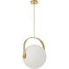 Sean Lavin Fues LED 17.7 inch Natural Brass Line-Voltage Pendant Ceiling Light in Opal Glass