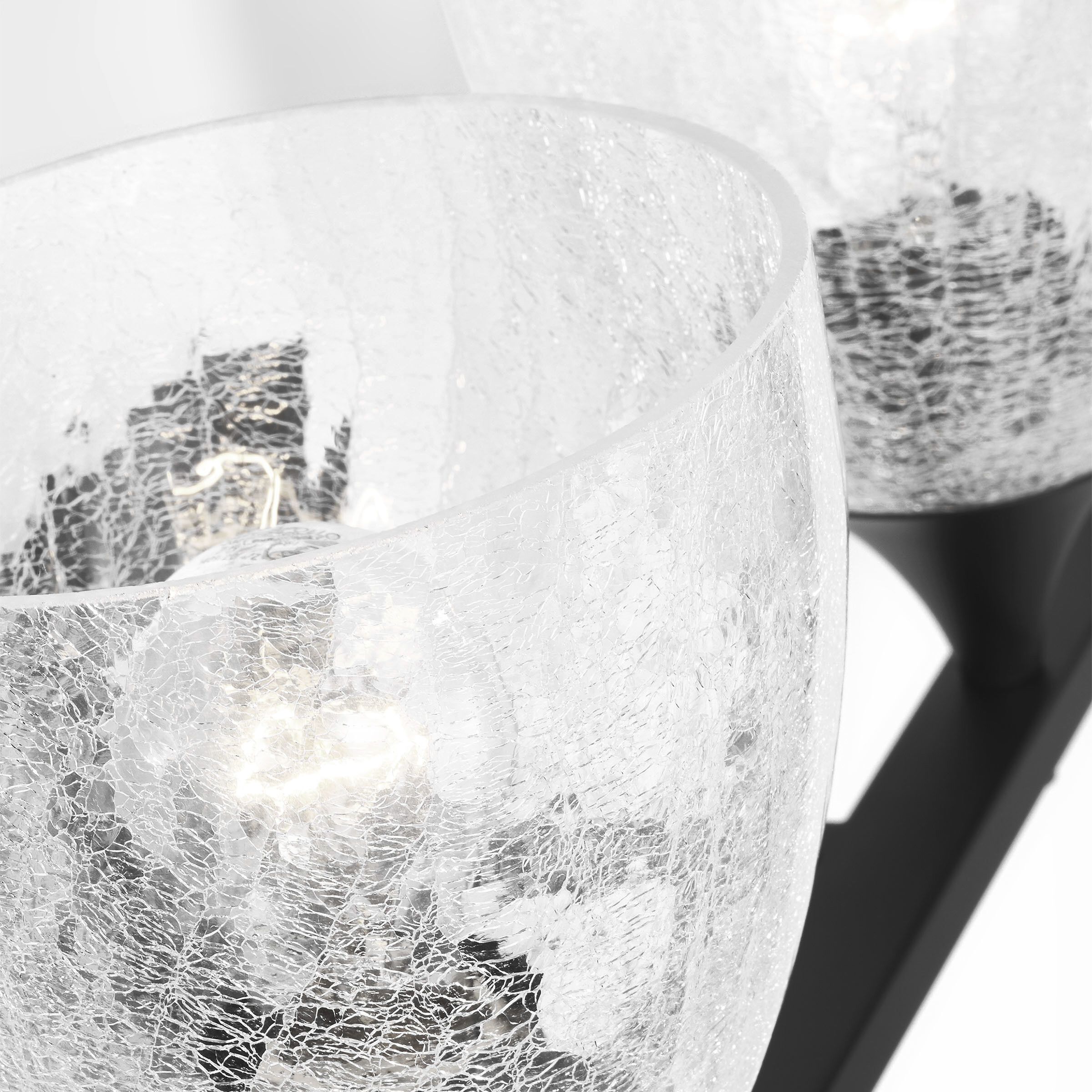 Drew & Jonathan Toffino 4 Light 36 inch Midnight Black Vanity Light Wall Light in Clear Crackle Glass
