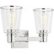 C&M by Chapman & Myers Alessa 2 Light 13.63 inch Polished Nickel Bath Vanity Wall Sconce Wall Light