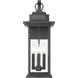 Tiberius 4 Light 24 inch Black Outdoor Wall Light in Clear Seedy Glass