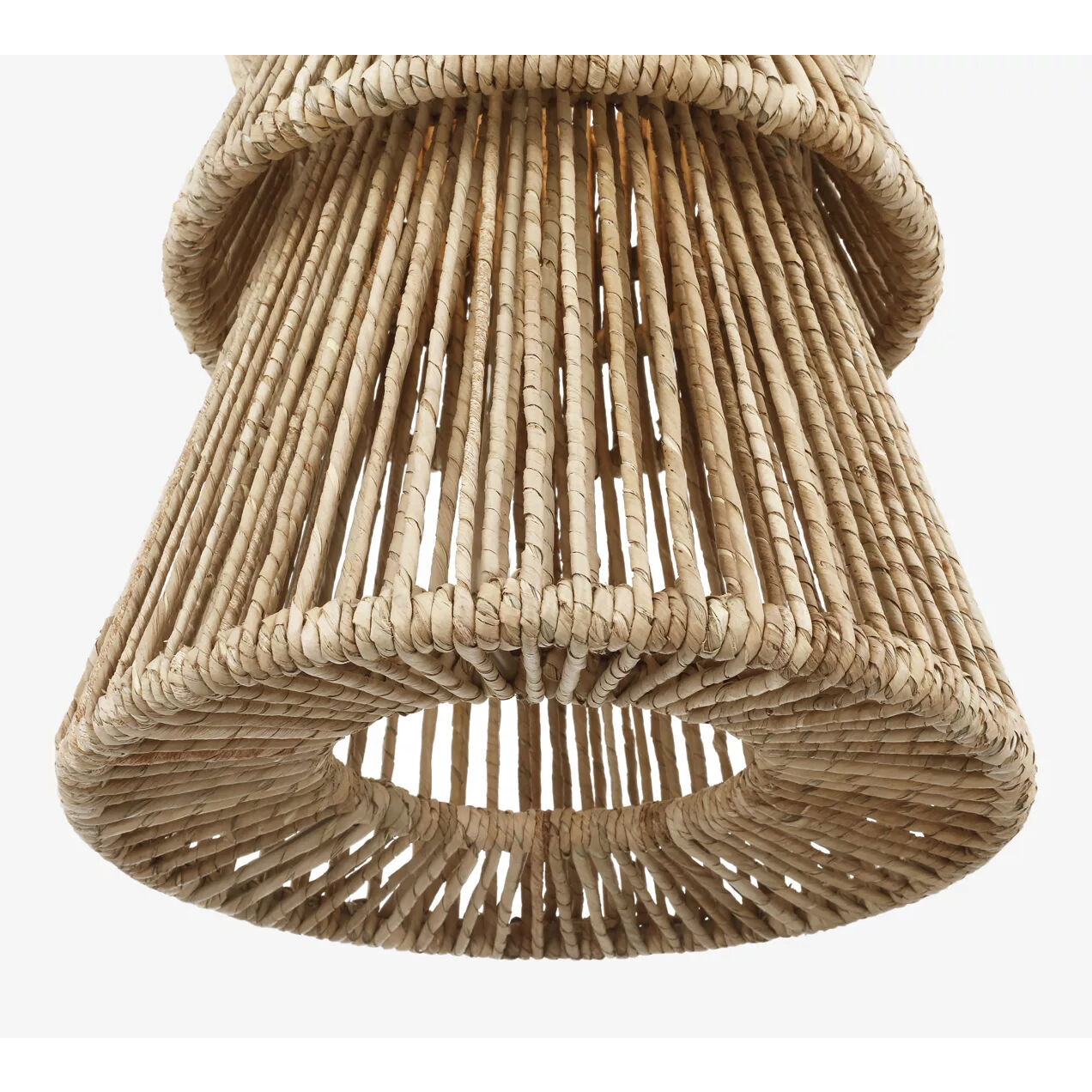 Chapman & Myers Antigua LED 11 inch Polished Nickel and Natural Abaca Pendant Ceiling Light