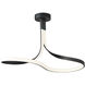 Serpentine LED 13 inch Black Semi-Flush Mount Ceiling Light