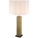 Viggo 34.25 inch 40 watt Antique Brass with Black Marble Base Table Lamp Portable Light