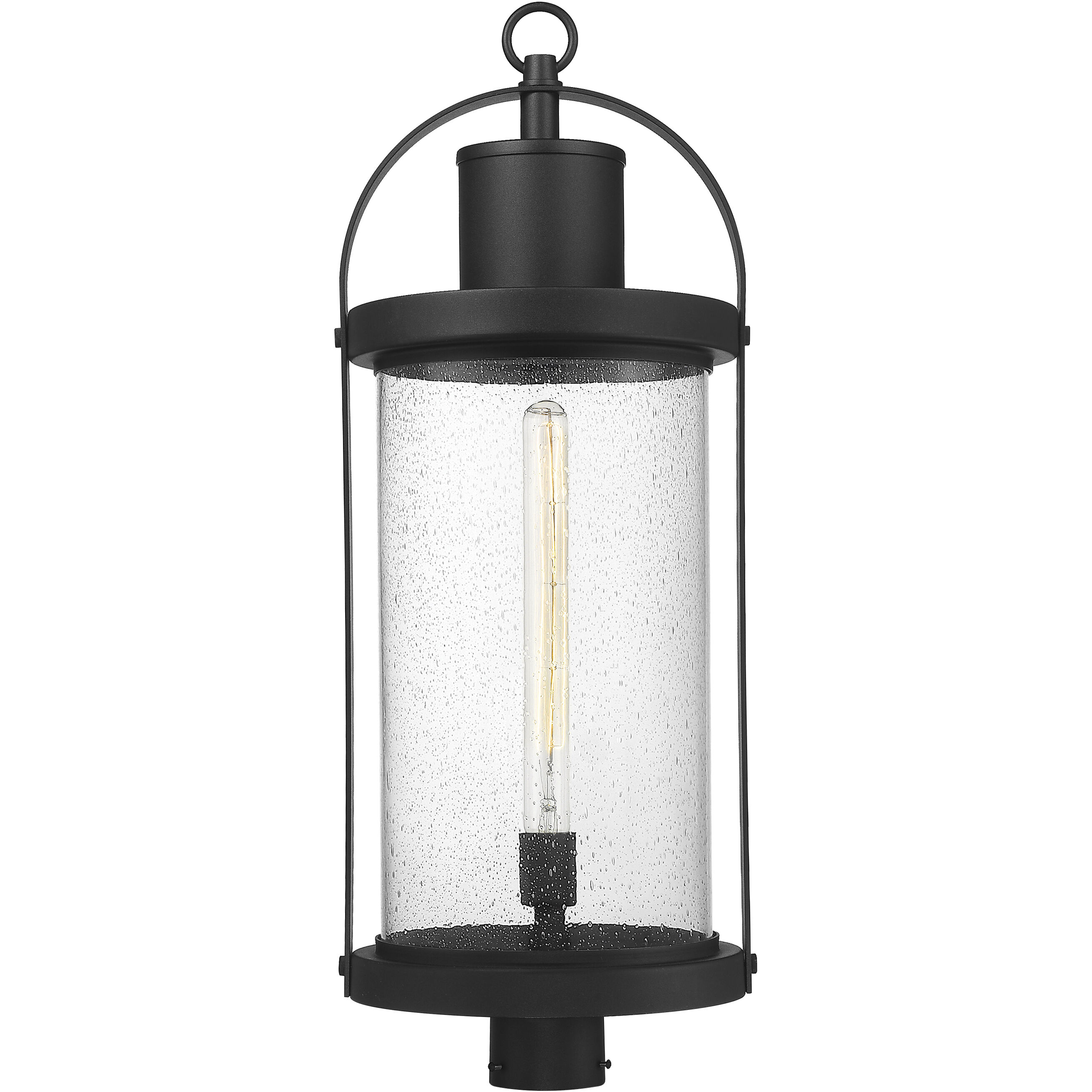 Roundhouse 1 Light 31.25 inch Black Outdoor Post Mount Fixture