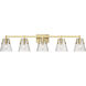 Analia 5 Light 45.75 inch Modern Gold Vanity Wall Light