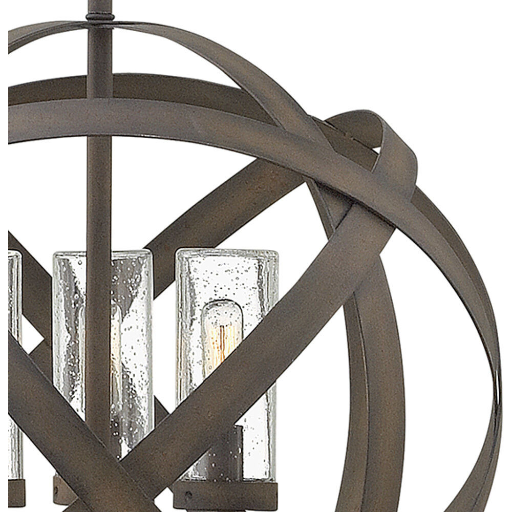 Open Air Carson 3 Light 18.5 inch Vintage Iron Outdoor Hanging in Non-LED