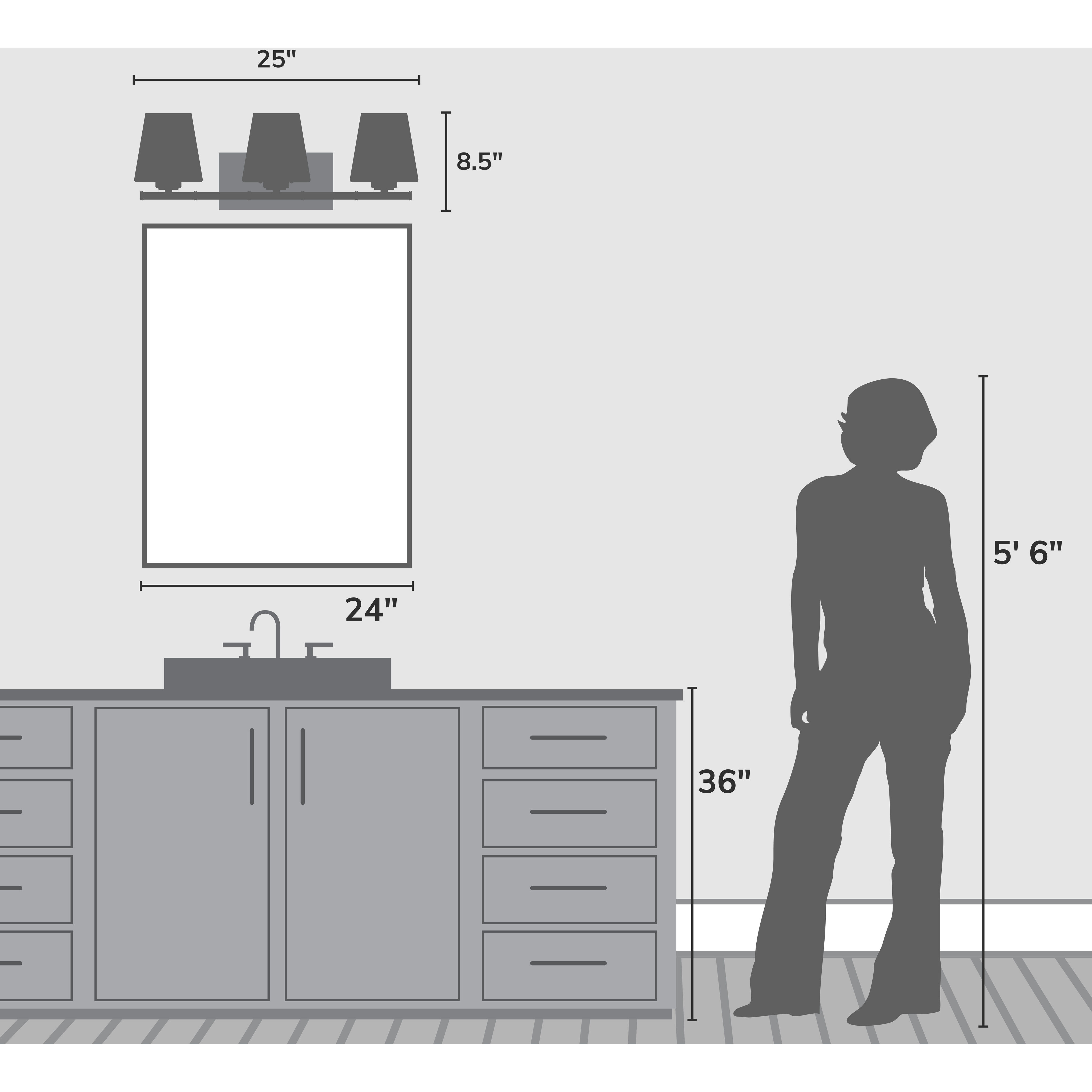 Fauna Grove 3 Light 25 inch Alturas Gold Bath Vanity Wall Light, Medium