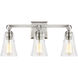 Sean Lavin Monterro 3 Light 21.75 inch Satin Nickel Vanity Light Wall Light