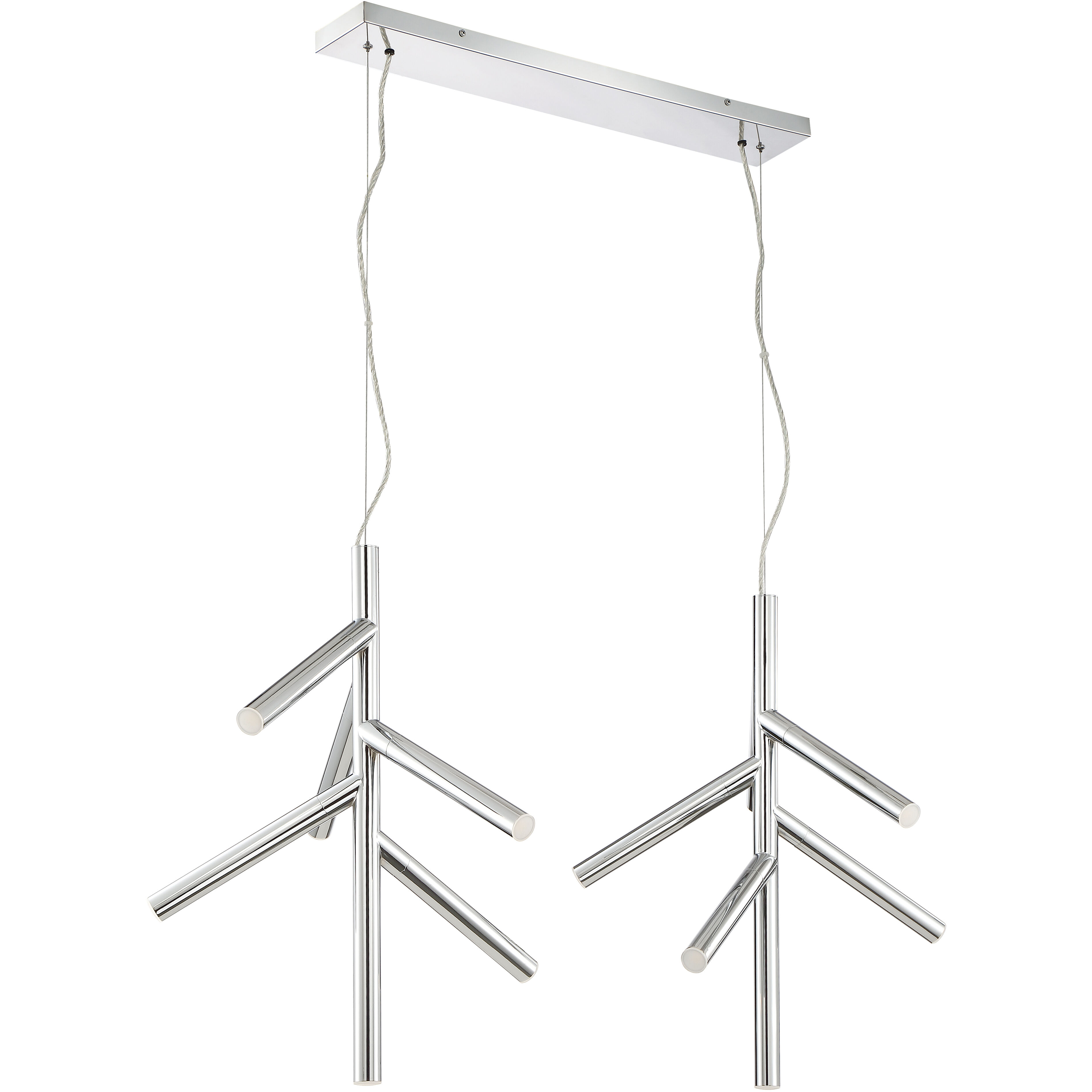 Forest LED 43.75 inch Chrome Linear Chandelier Ceiling Light in 12