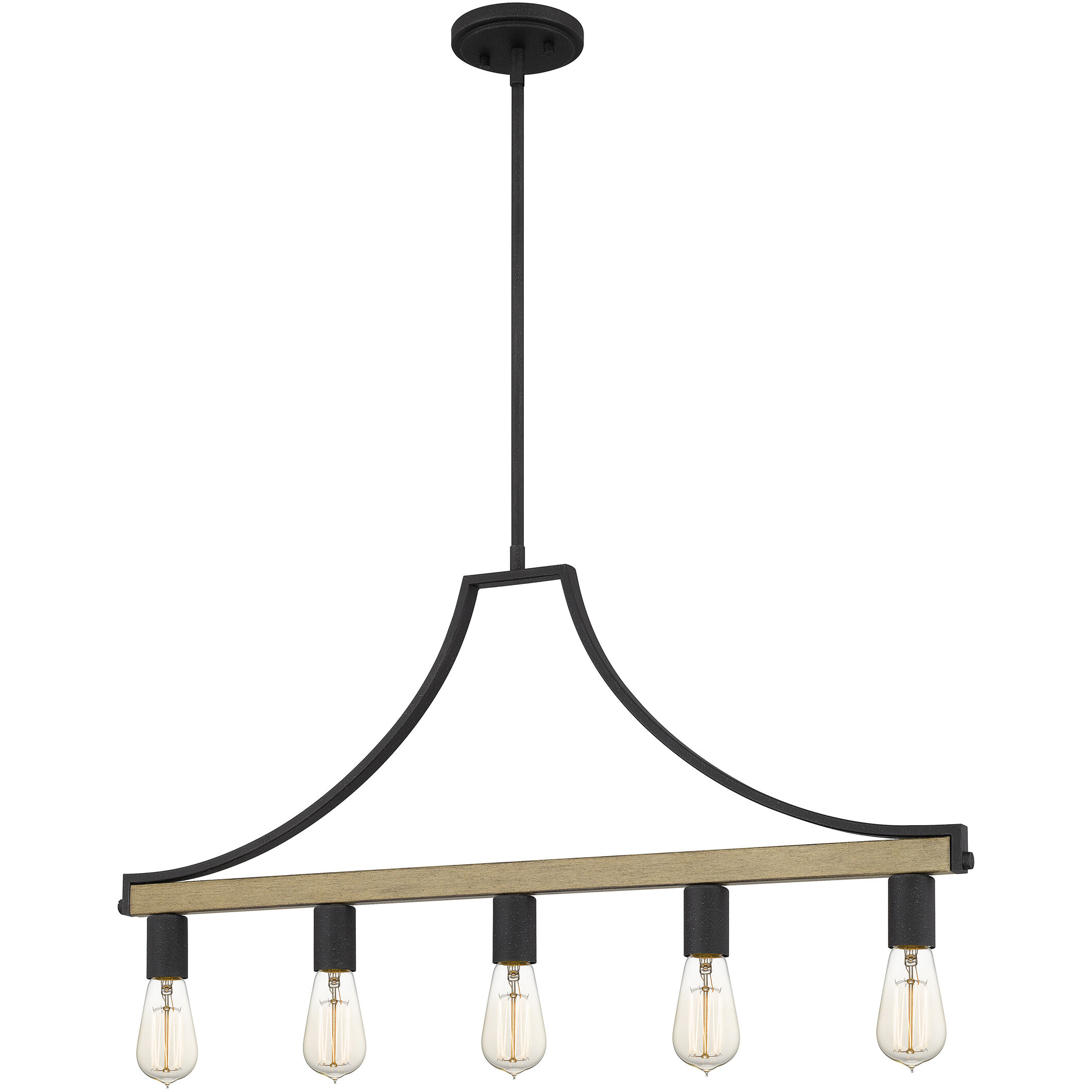 Colombes 5 Light 34 inch Grey Ash Chandelier Ceiling Light