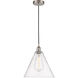 Edison Cone 1 Light 12 inch Brushed Satin Nickel Mini Pendant Ceiling Light