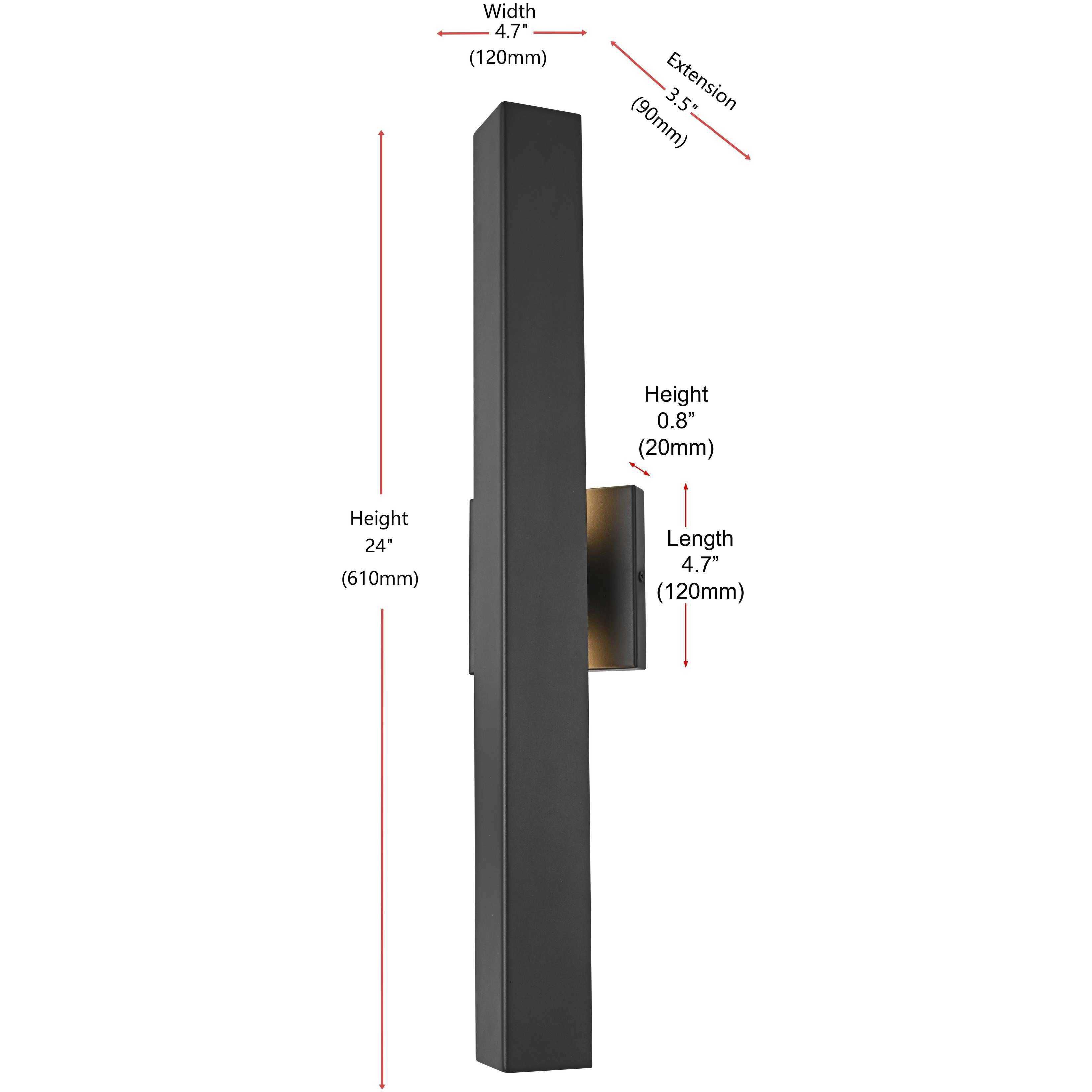 Troy 2 Light 24 inch Black Outdoor Wall Sconce