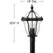Estate Series San Clemente 3 Light 22.25 inch Museum Black Outdoor Post Mount Lantern