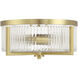 Whittley 3 Light 13.75 inch Satin Brass Flushmount Ceiling Light