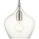 Pendants 1 Light 8 inch Brushed Nickel Pendant Ceiling Light