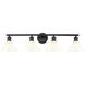 Yep Carver Vanity Wall Light in Matte Black, Vintage Milk Glass