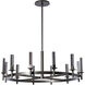 Windsor 12 Light 42.9 inch Dark Smoke Chandelier Ceiling Light in Mirrored Smoke