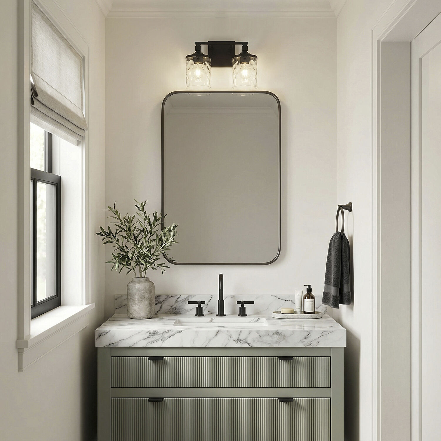 Colton 2 Light 13 inch Matte Black Vanity Light Wall Light