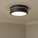 Stralara LED 16 inch Matte Black and Vintage Brass Flush Mount Ceiling Light