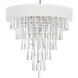 Franca 8 Light 22 inch Chrome Drum Shade Chandelier Ceiling Light in Off White