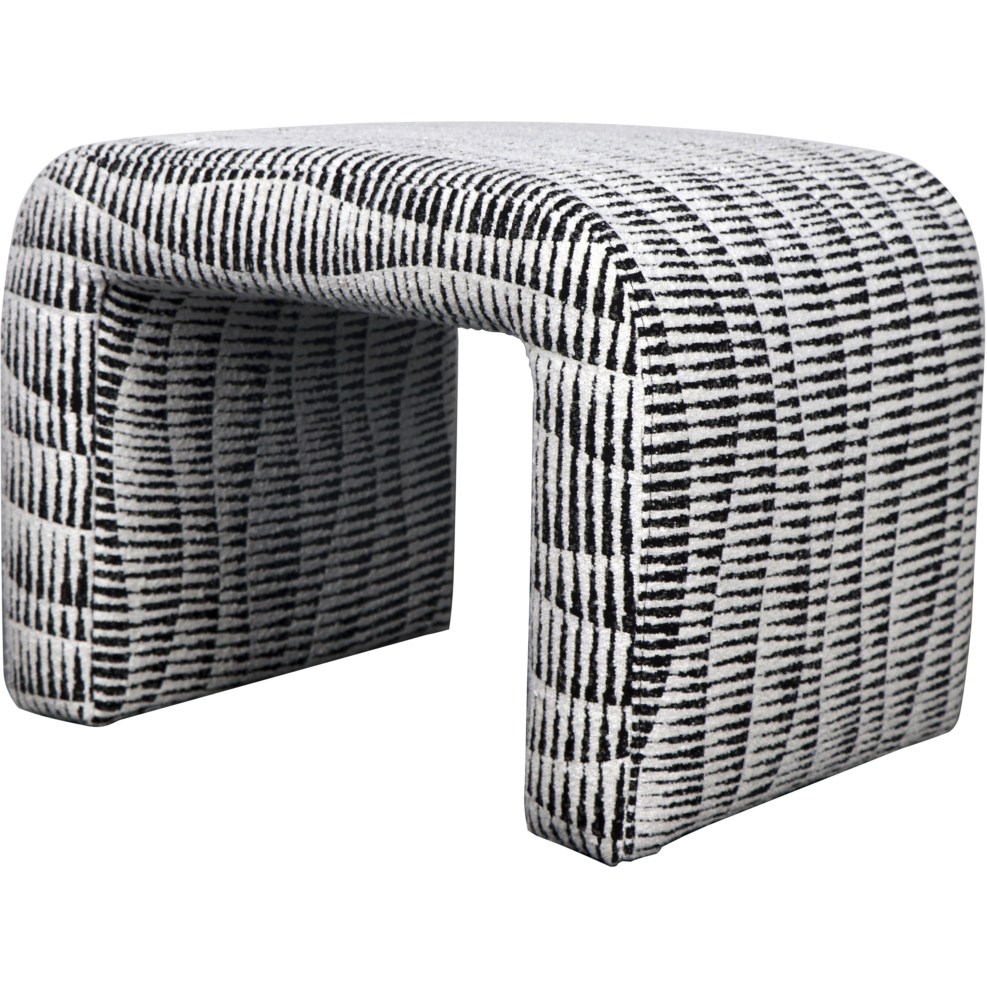 Gable 20 inch Black and White Ottoman