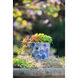 Terracotta Blue and White Outdoor Planter, Set of 4