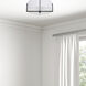 Preston 3 Light 15 inch Matte Black with White Semi-Flush Mount Ceiling Light