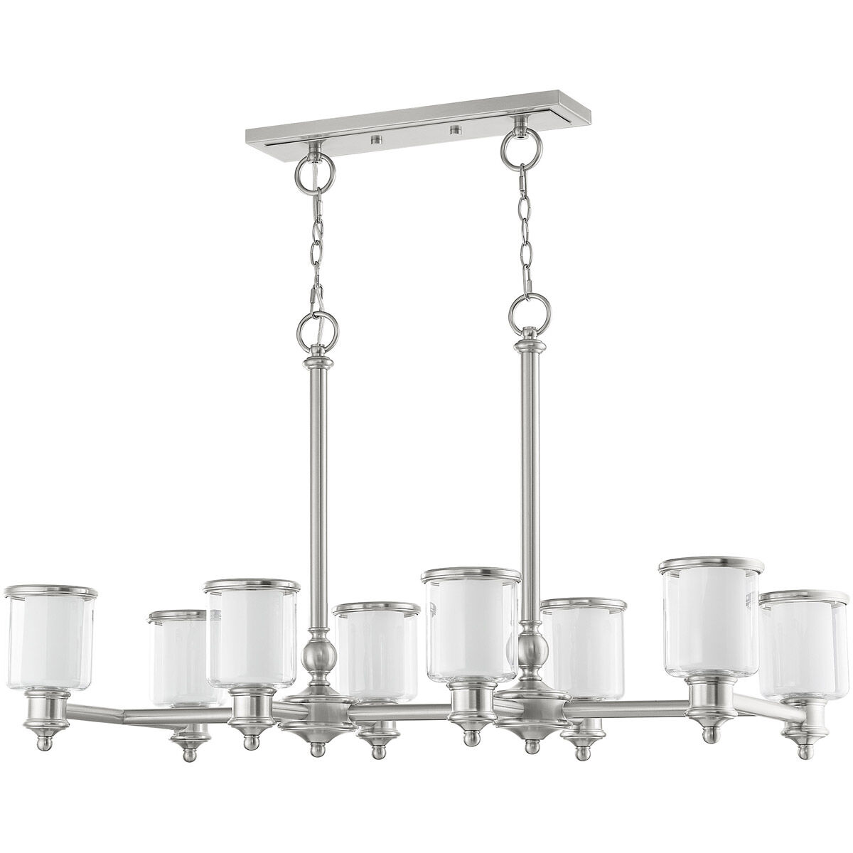 Middlebush 8 Light 42 inch Brushed Nickel Linear Chandelier Ceiling Light