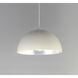 Hemisphere LED 14 inch Gloss White and Aluminum Single Pendant Ceiling Light