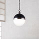 Delta 1 Light 13 inch Black/Brushed Nickel Pendant Ceiling Light
