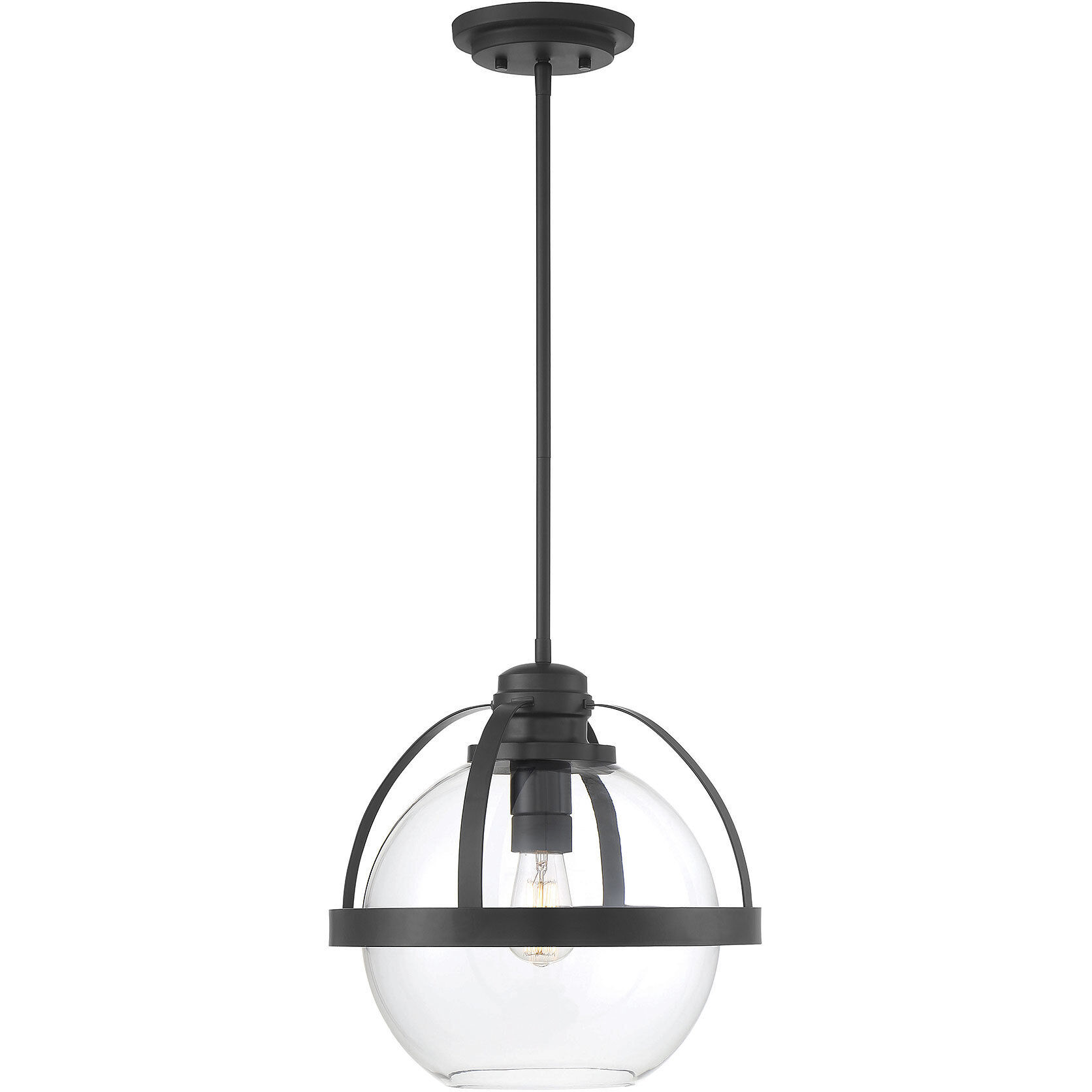 Pendleton 1 Light 14 inch Matte Black Pendant Ceiling Light, Essentials