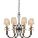 Bella Cristallo 8 Light 35 inch French Bronze with Gold Chandelier Ceiling Light