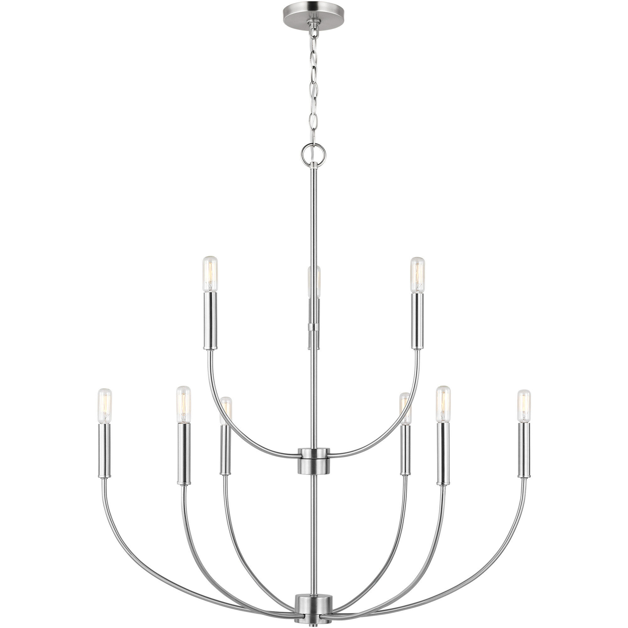 Greenwich 9 Light 32 inch Brushed Nickel Chandelier Ceiling Light