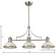 Chadwick 3 Light 47 inch Satin Nickel Linear Chandelier Ceiling Light in Gloss White